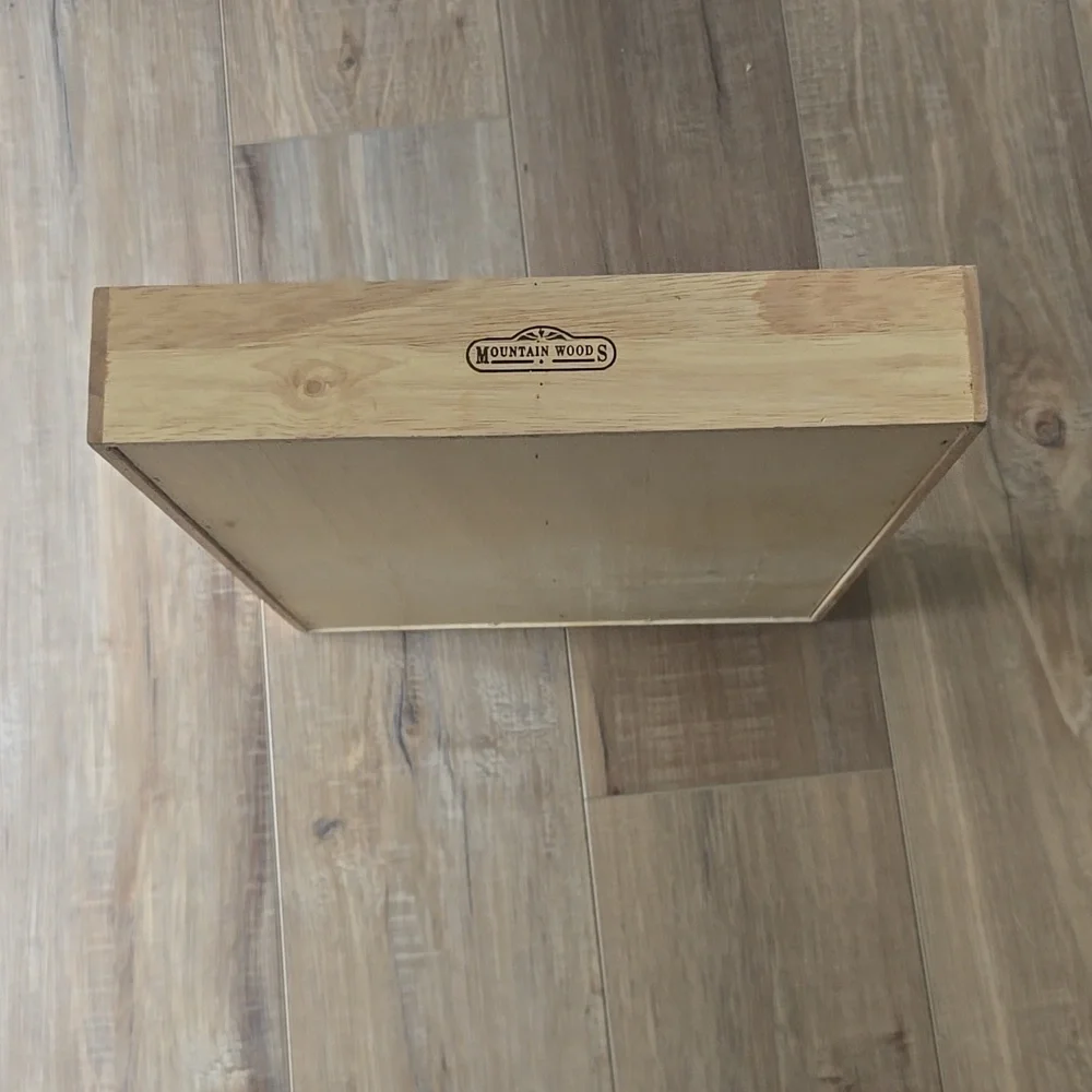 Wooden Multi‑Compartment Organizer Tray – Natural Finish